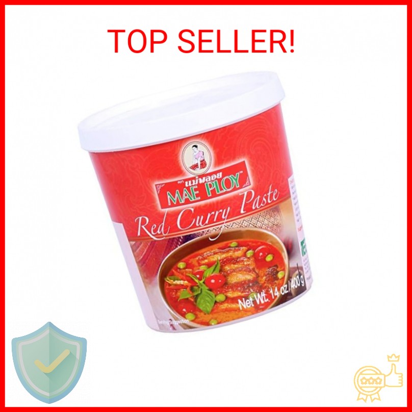 Mae Ploy Red Curry Paste, Authentic Thai Red Curry Paste For Thai Curries And Ot