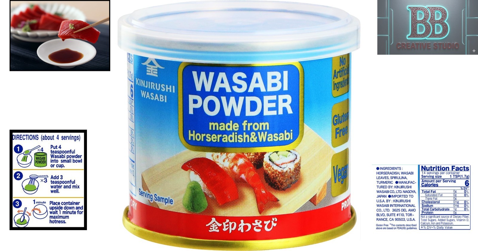 Authentic Japanese Wasabi Powder – 0.88 oz, Gluten-Free, & Shelf-Stable
