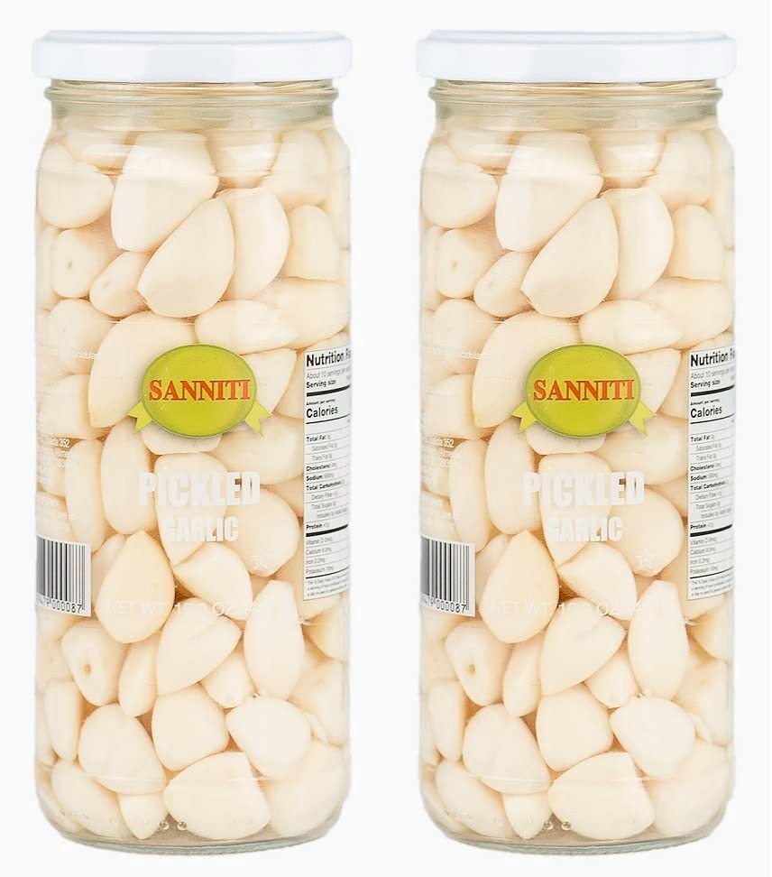 Gourmet Spanish Pickled Garlic, 2 x 15.9 Oz – Perfect for Charcuterie & Dishes