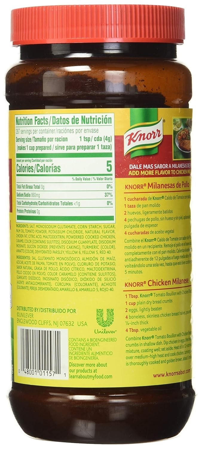 Knorr Granulated Tomato Chicken Bouillon 40 oz | Seasoning Powder Jar