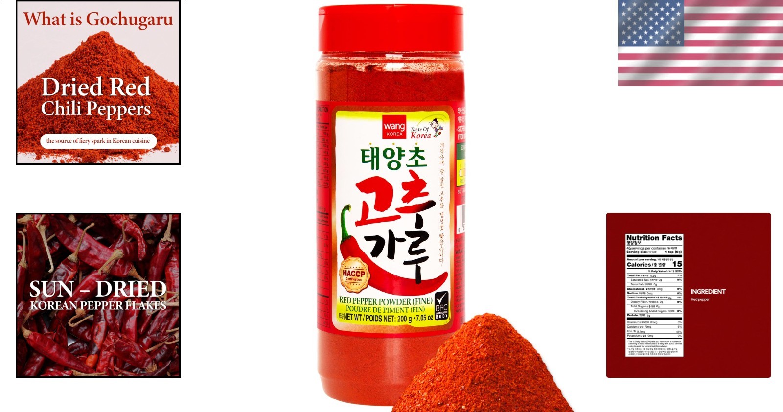 Gochugaru Finely Ground Red Pepper Flakes 7.05oz Authentic Korean Spice