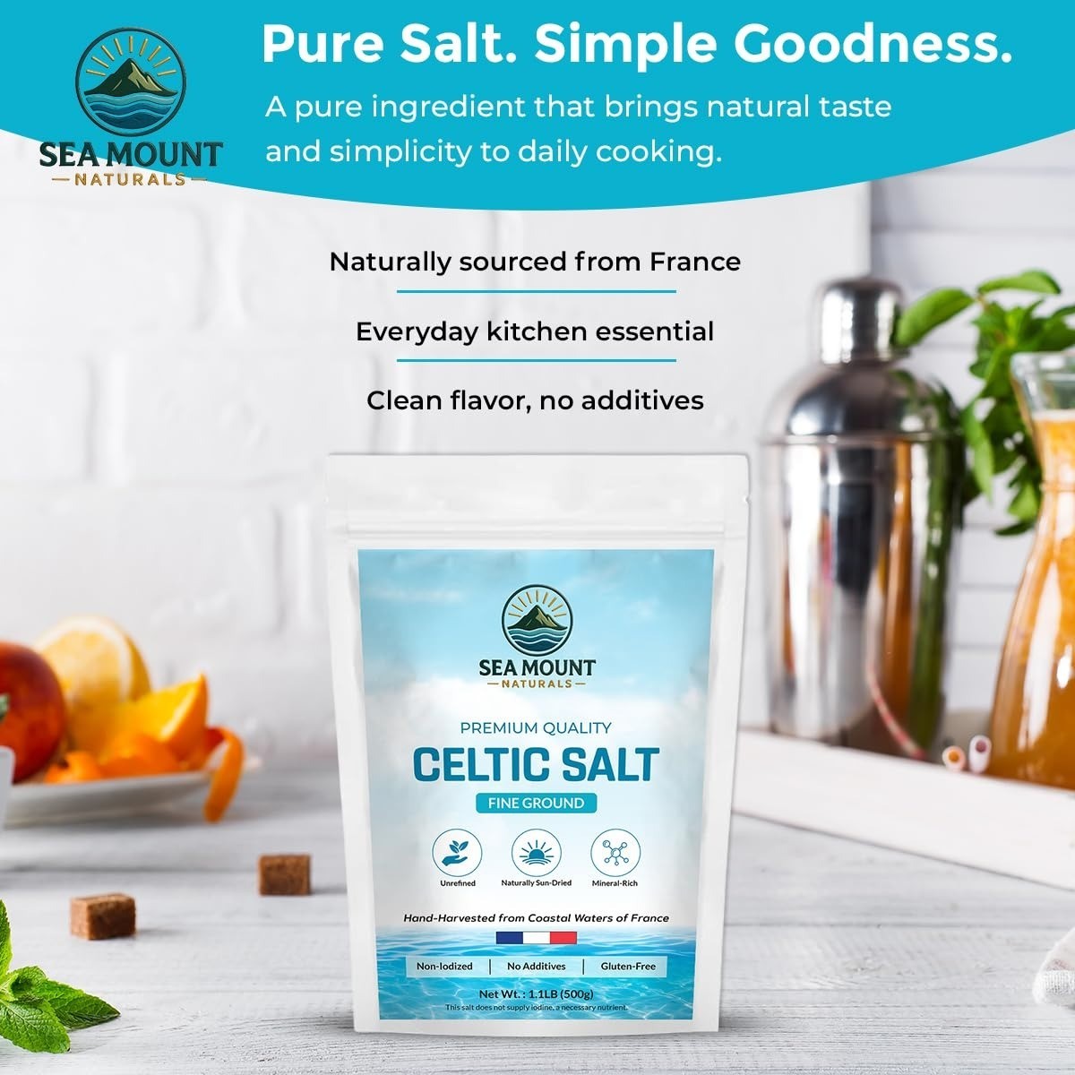 Celtic Sea Salt Fine Ground 18oz | Organic Unrefined French Sea Salt