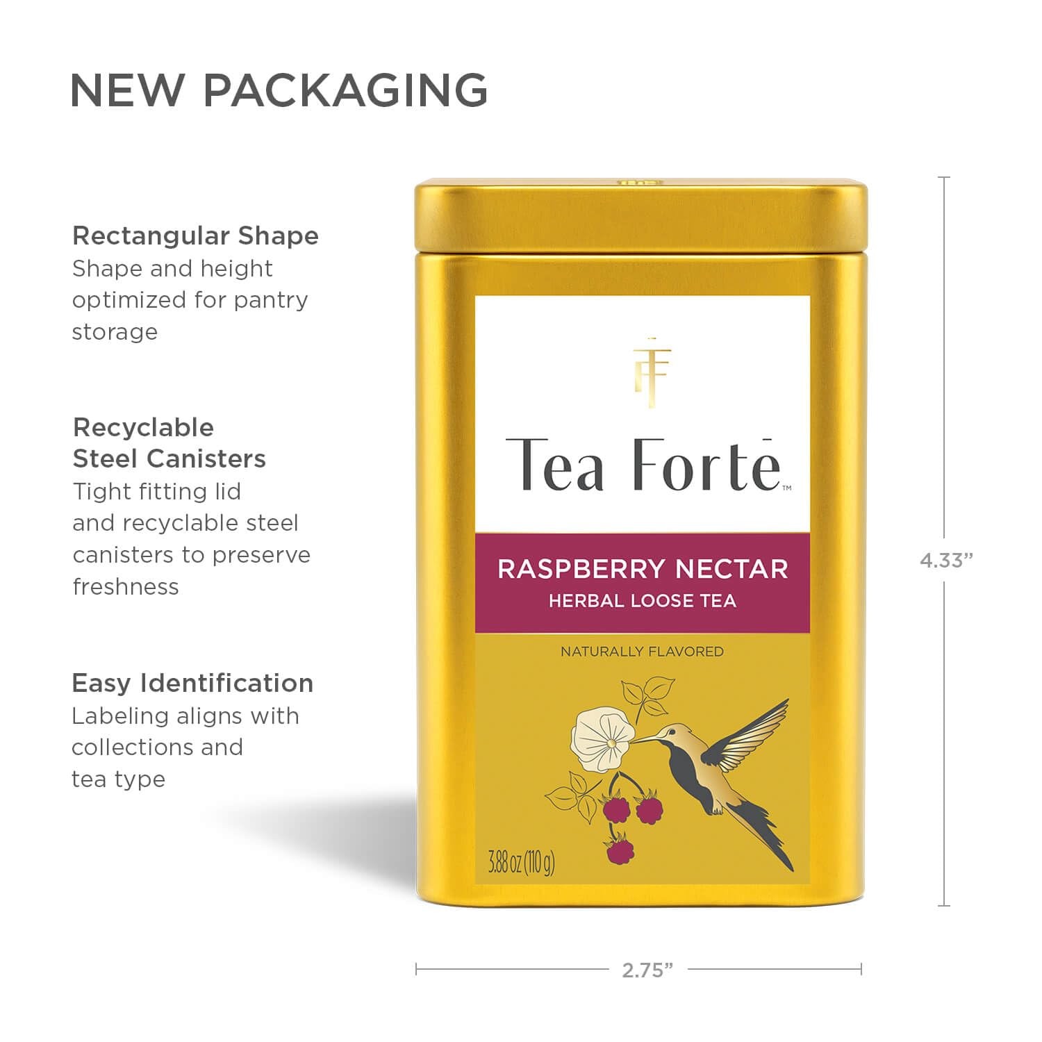 Tea Forte Raspberry Nectar Premium Loose Leaf Caffeine-Free Herbal Tea Blend …