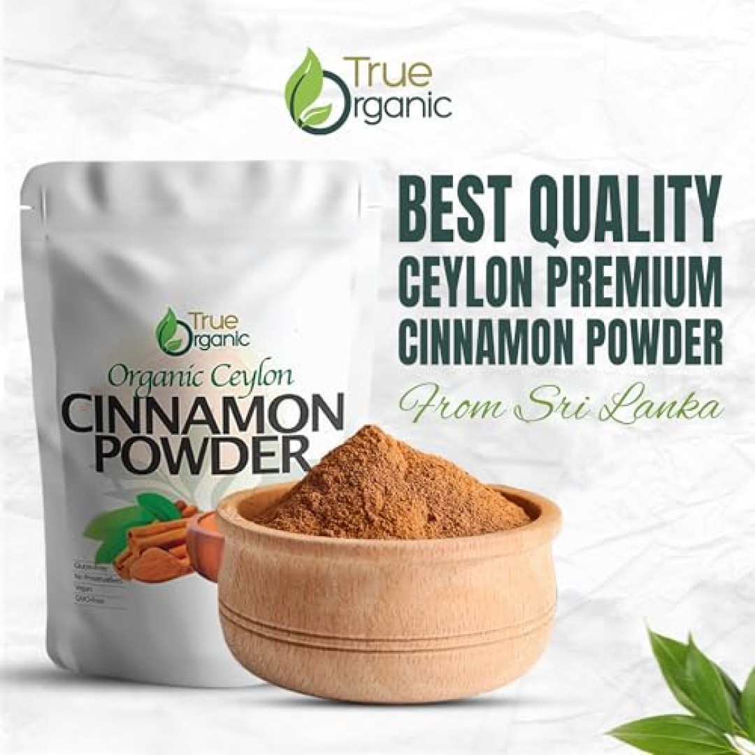 True Organic Ceylon Cinnamon Powder, 1 lb, Premium Grade, Gluten Free