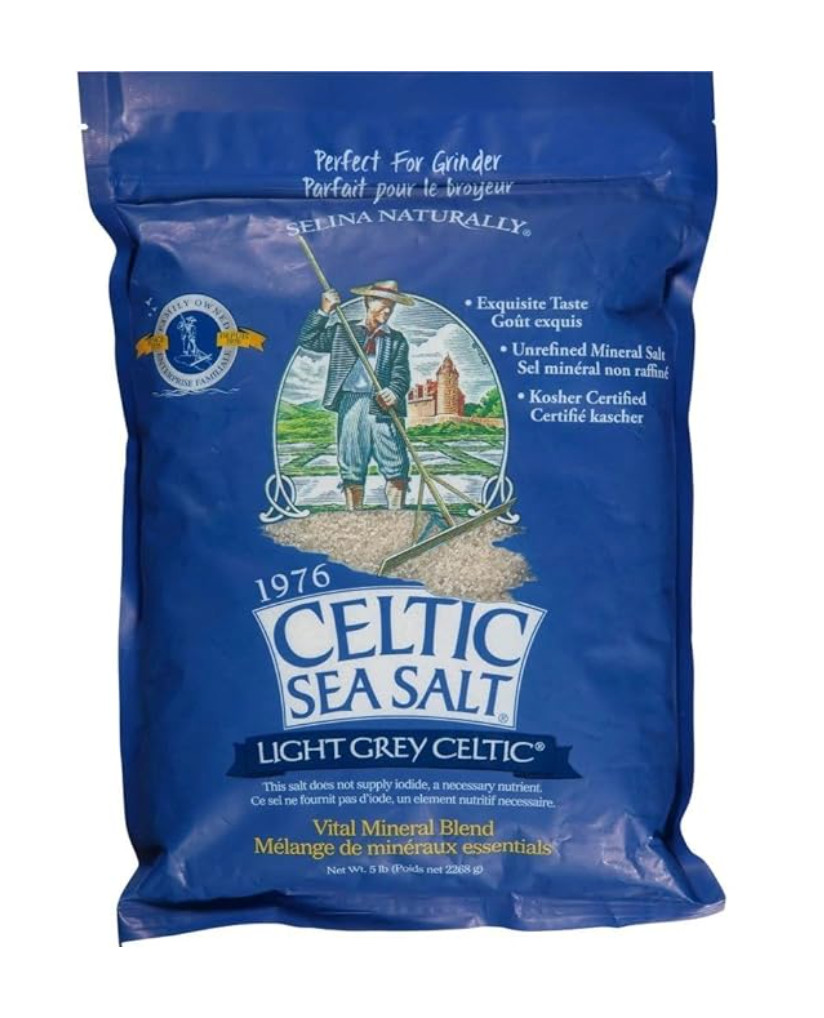 CELTIC SEA SALT LIGHT GREY COARSE MOIST HAND HARVESTED PERFECT MINERALS 5LB NEW
