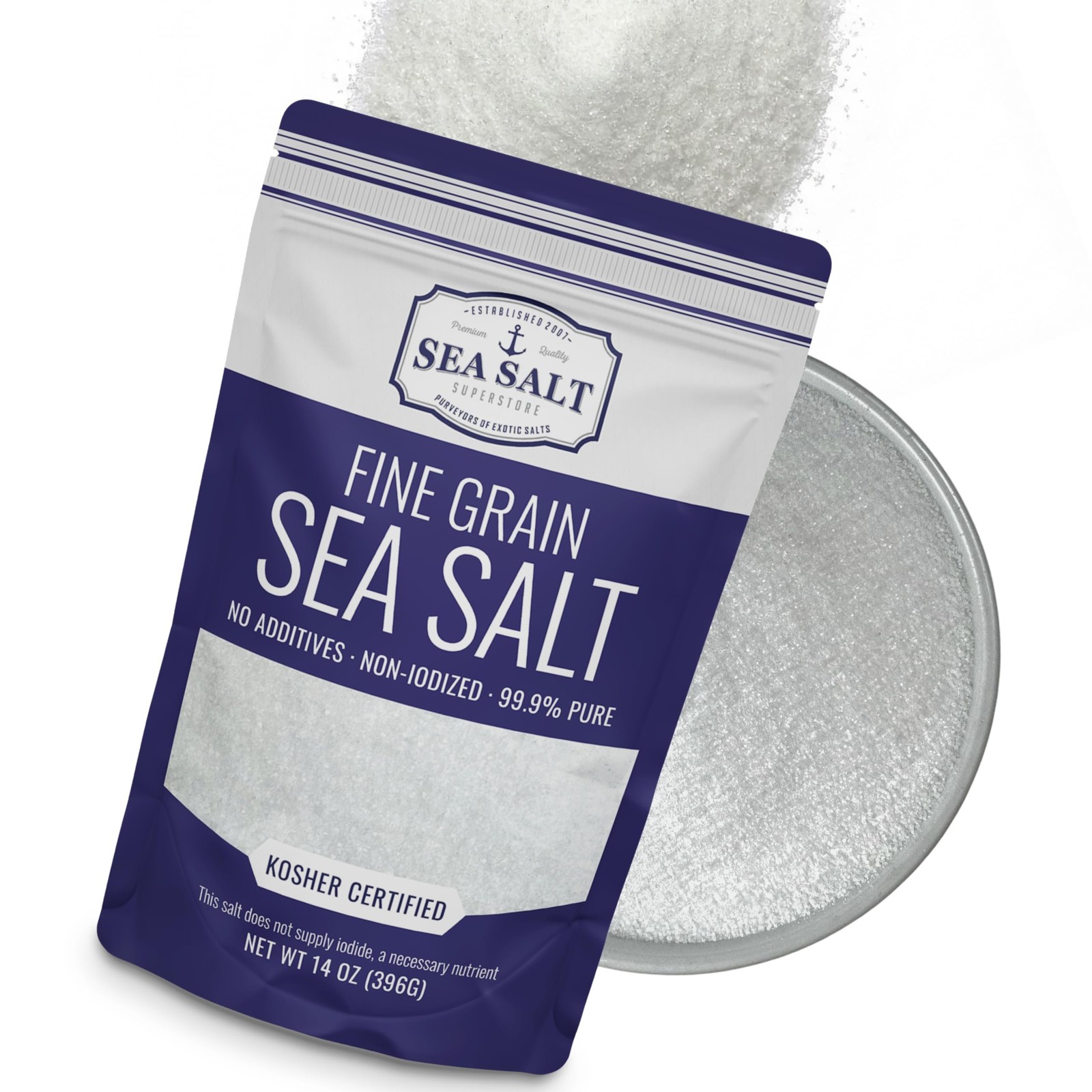 Fine Grain Sea Salt for Baking, Pure Non-Iodized Baja Table Salt Replacement,…