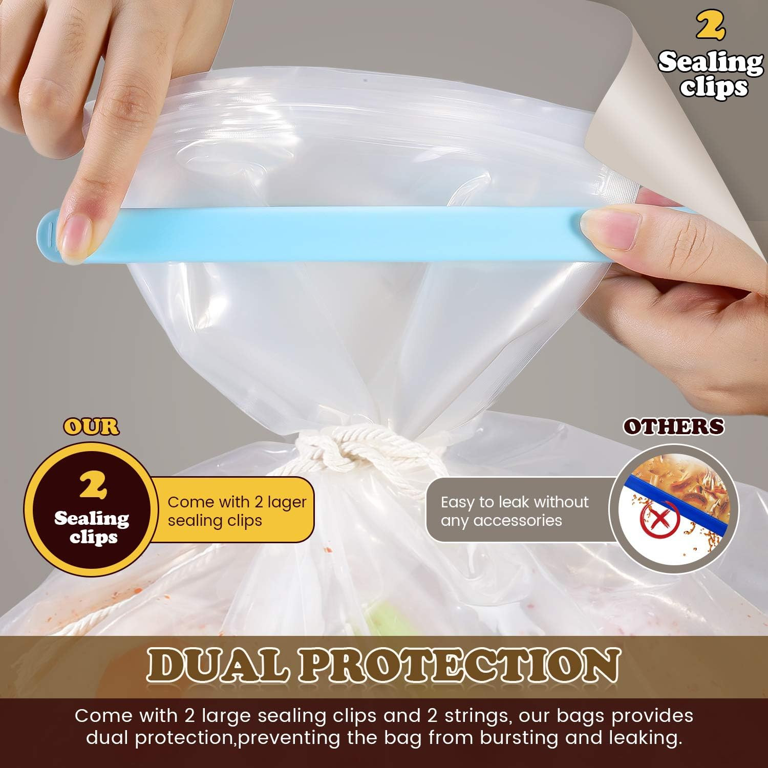 Brining Bag, 26″×22″, 2 Pack, Extra Large Turkey Brine Bag with 2 Strings and 2