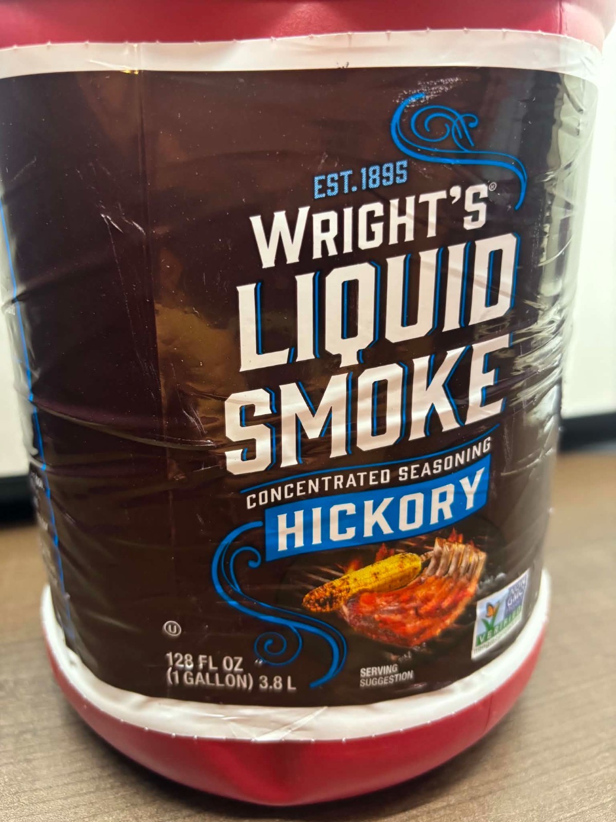 Wright’s Natural Hickory Seasoning Liquid Smoke, 1 Gallon, 128 Ounce Bottles