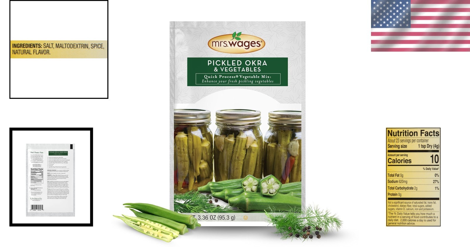 Delicious Pickled Okra & Vegetable Mix, Easy to Use – 12 Count, 3.36 oz Pouches