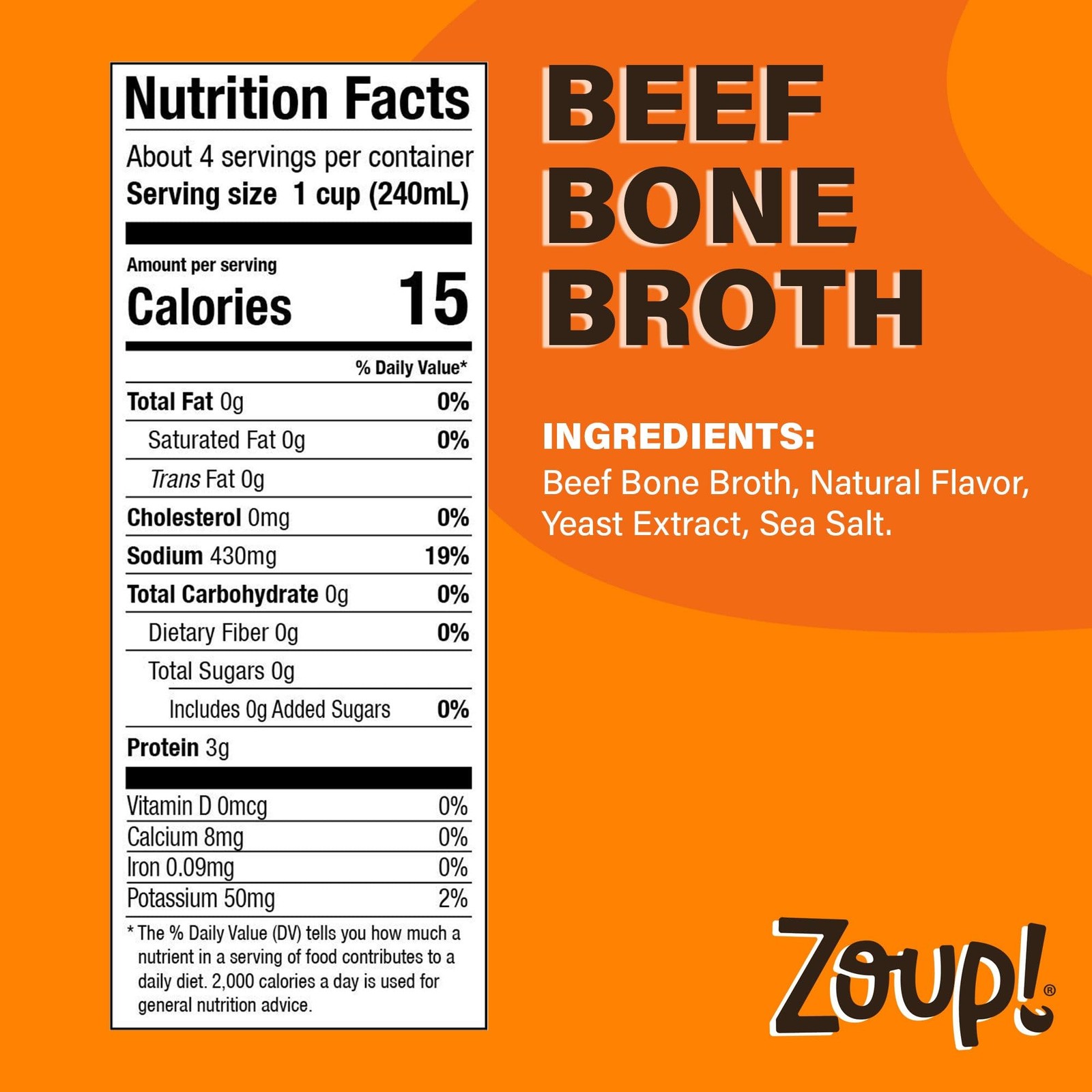 Chicken Bone Broth by Zoup! Keto-Friendly, Gluten Free, Fat Free, Non-GMO Cle…