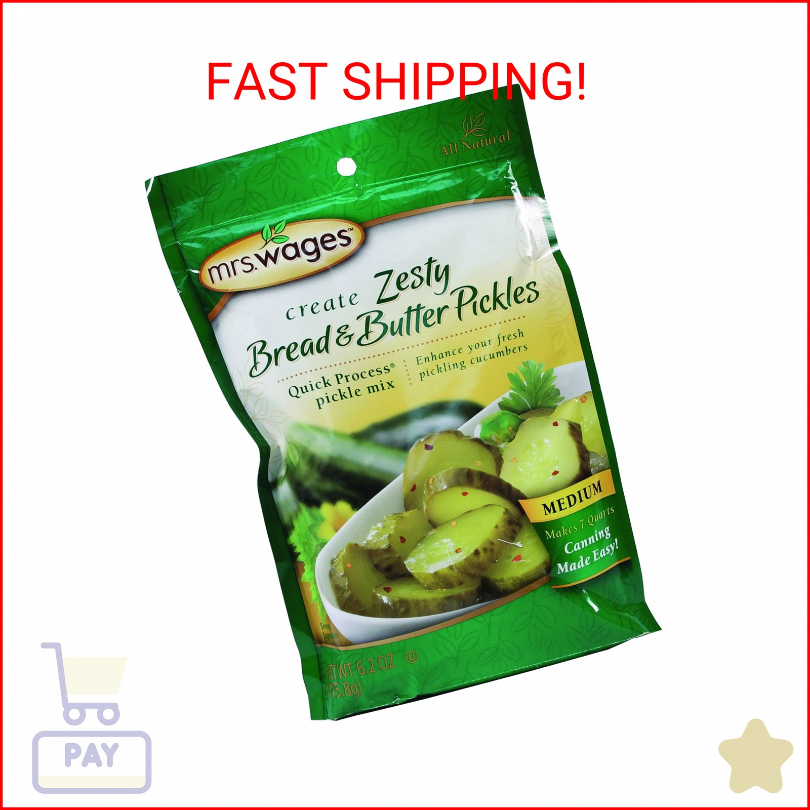 Mrs. Wages Zesty Bread and Butter Pickles Mix, 6.2 Ounce (Pack of 6)