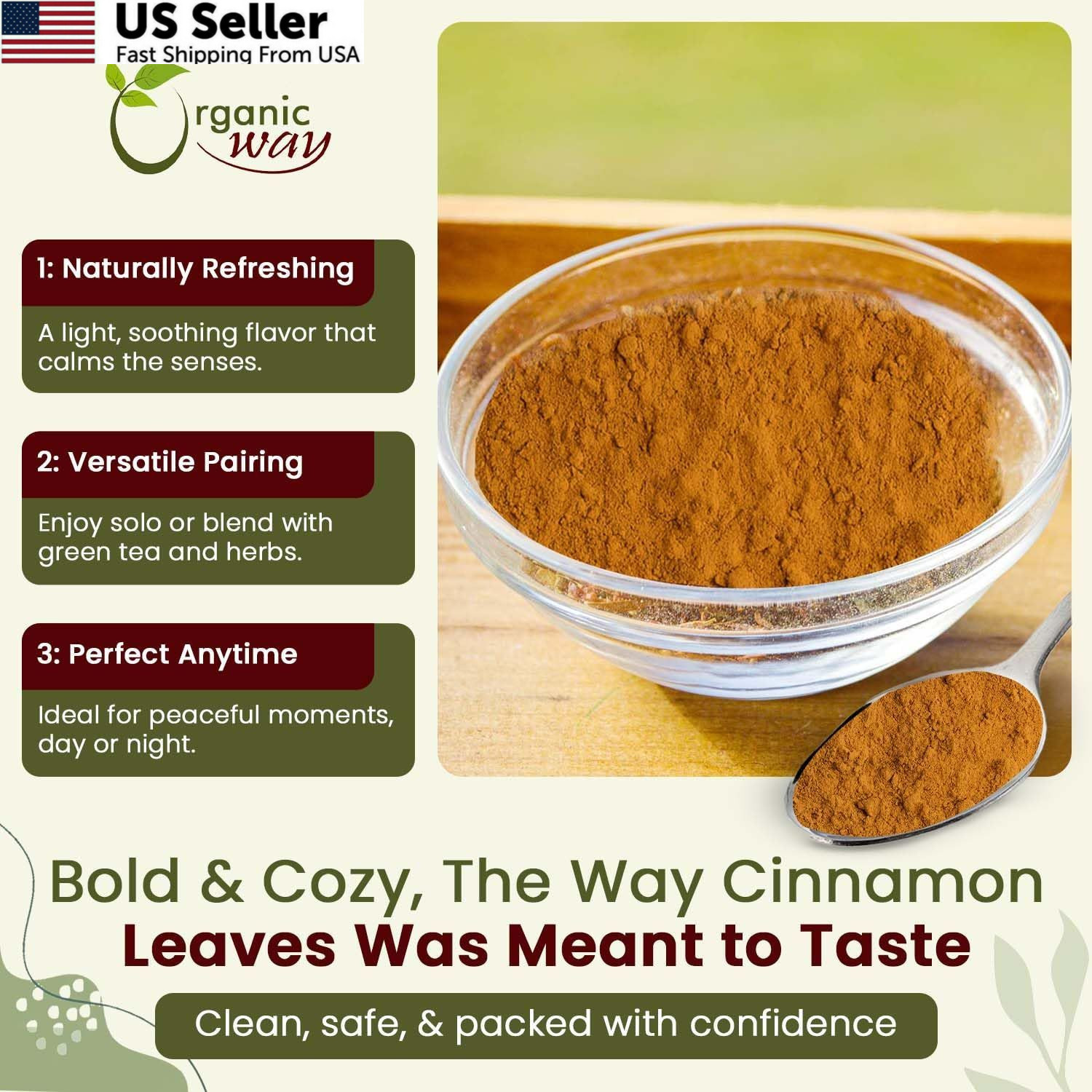 Organic Way True Ceylon Cinnamon Powder | & 16 Ounce (Pack of 1)