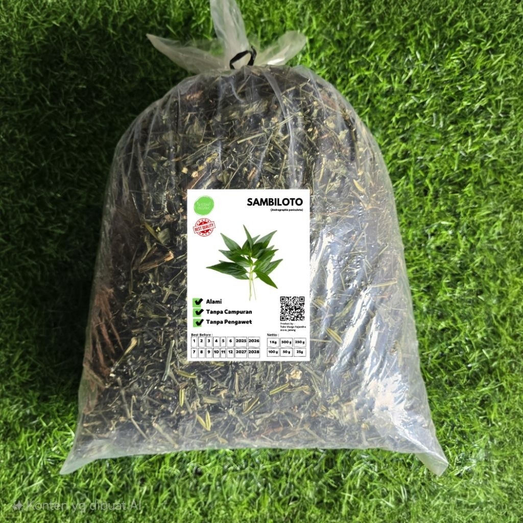 Sambiloto Cut Dried Herb 500g Bitter Leaf Botanical Tea Bulk Refill