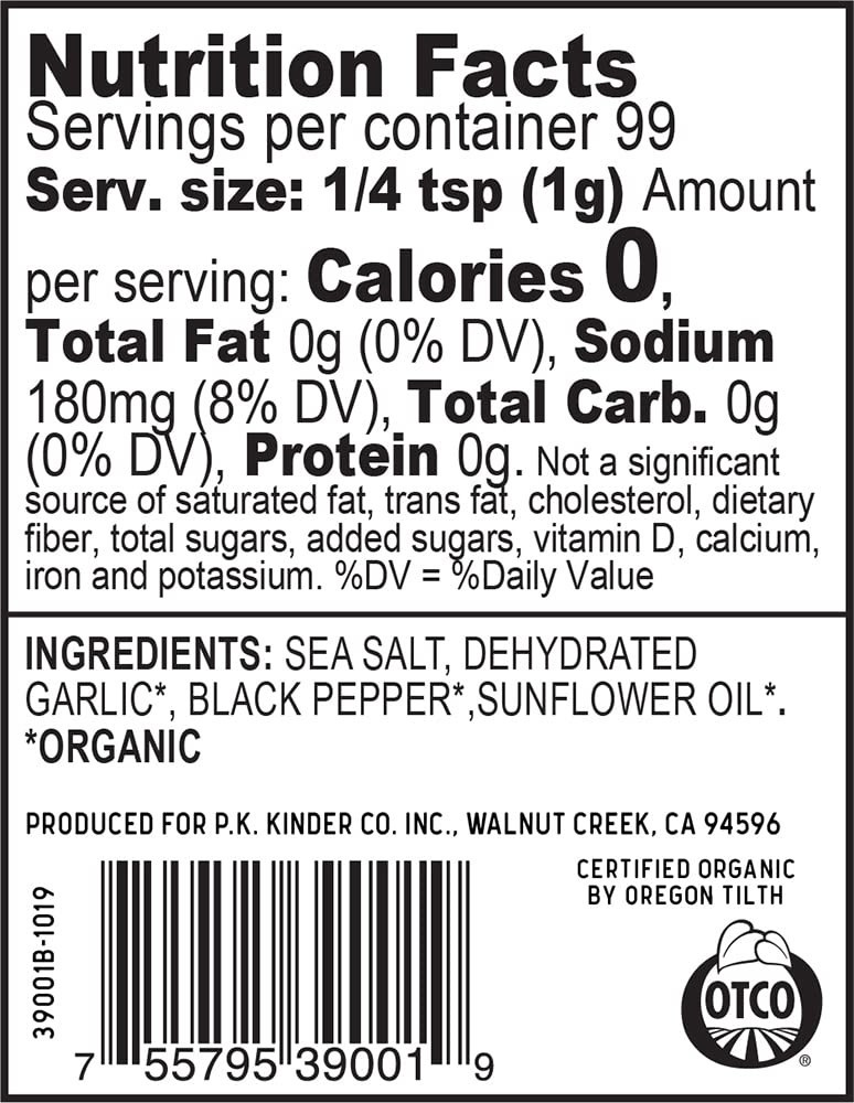 Kinder’s Organic The Blend (Salt, Pepper and Garlic), 3.5 Ounce (Pack of 2)