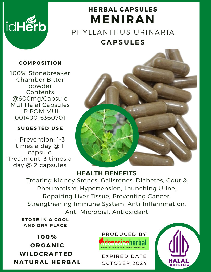 {idHerb} CAPSULE MENIRAN – PHYLLANTHUS URINARIA NATURAL ORGANIC HERBAL FRESH