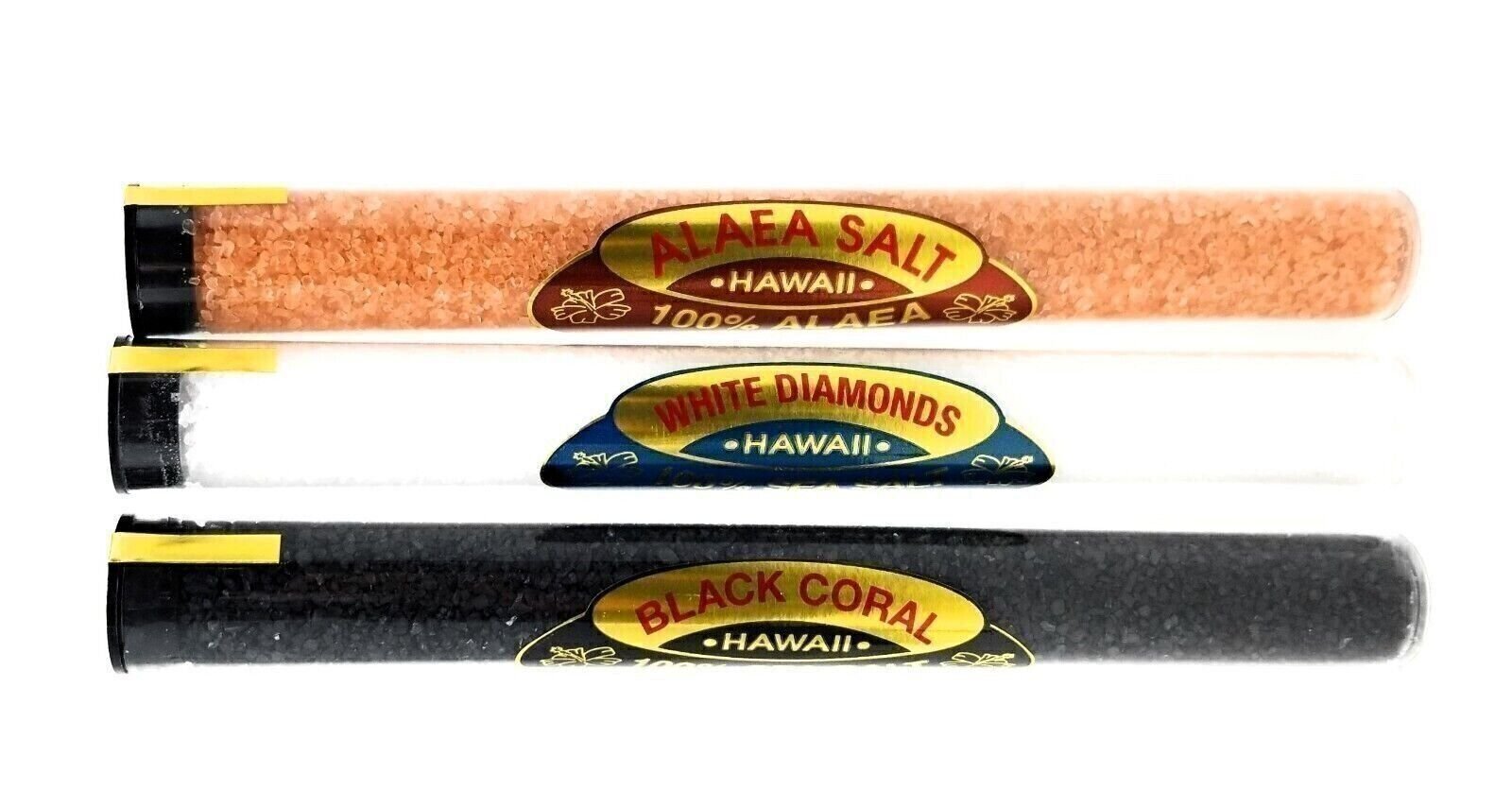 Hawaii Islander Assorted Blend Sea Salt Three Tubes (Classic Blend Black, Red