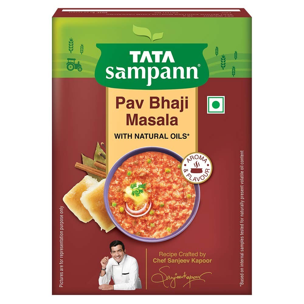 Tata Sampann Pav Bhaji, Pao Bhaji Masala with Natural Oils 45g, Free Ship