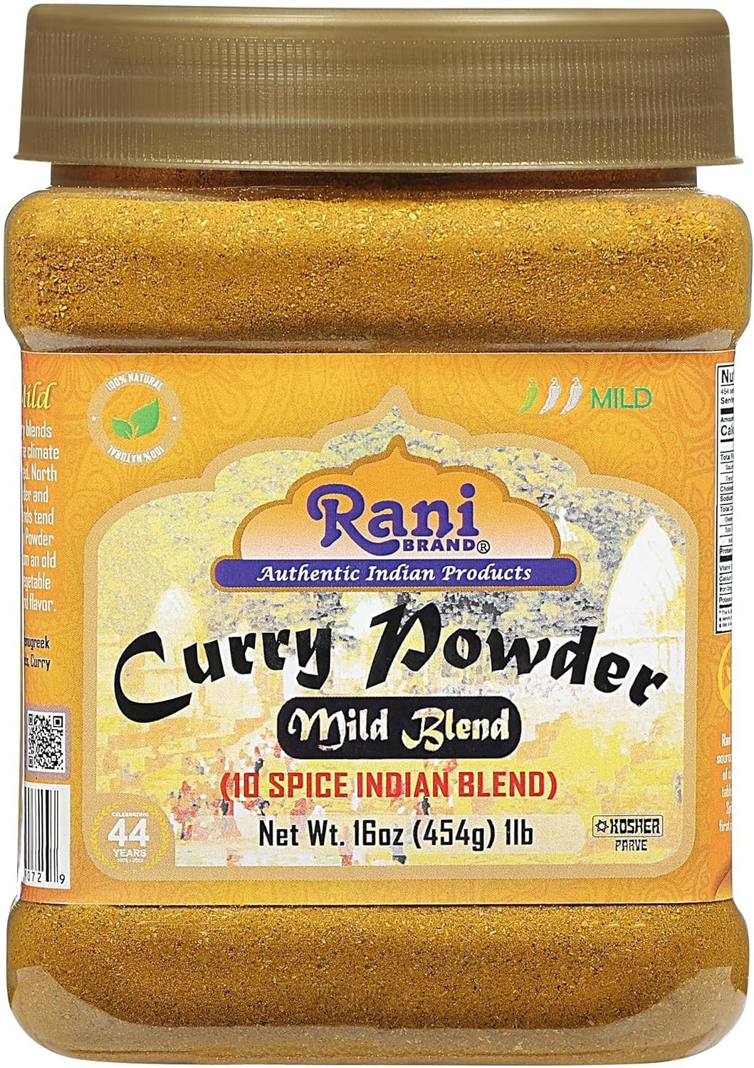 Indian Curry Powder Mild 10-Spice Gluten-Free Non-GMO Kosher 1lb
