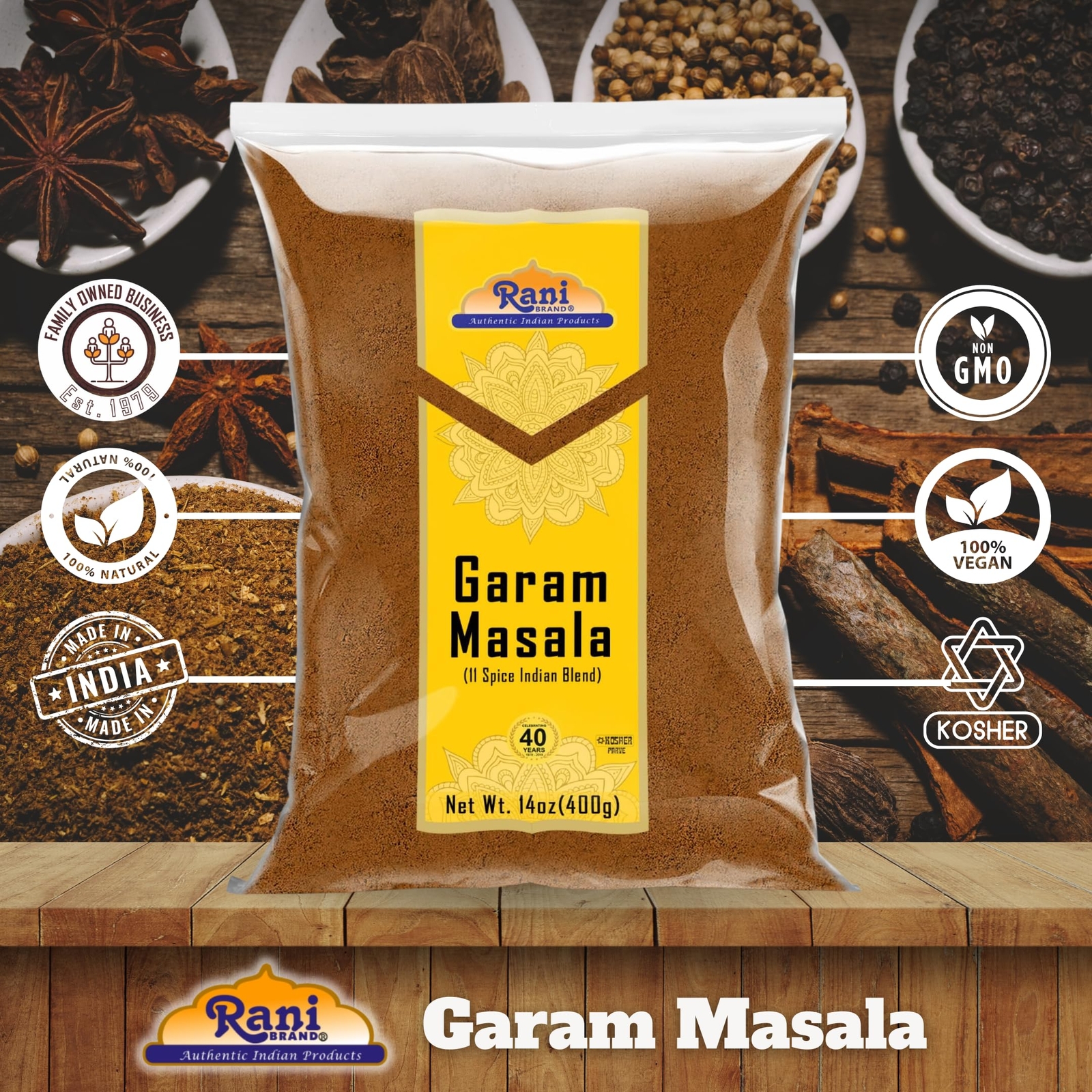 Rani Garam Masala Indian 11-Spice Blend 14oz (400g)