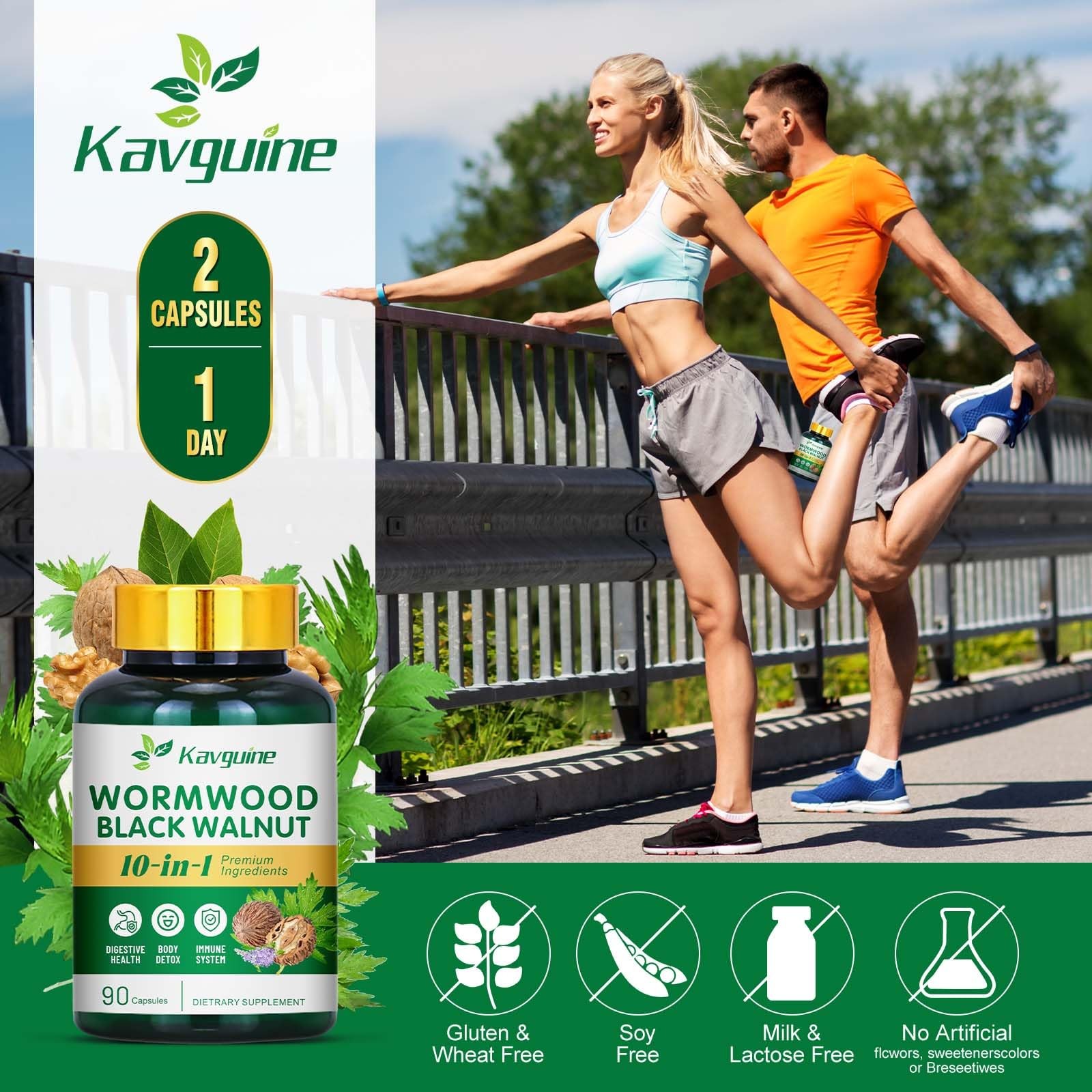Kavguine 10 in 1 Wormwood Capsules – 90 90 Count (Pack of 1)