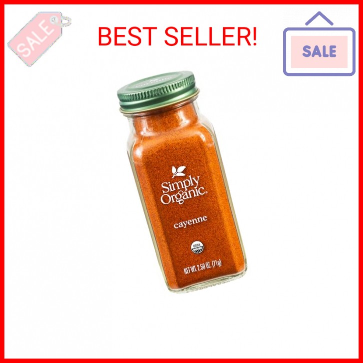 Simply Organic Cayenne Pepper, 2.50 Ounce, Pure, Organic Cayenne Peppers, No GMO