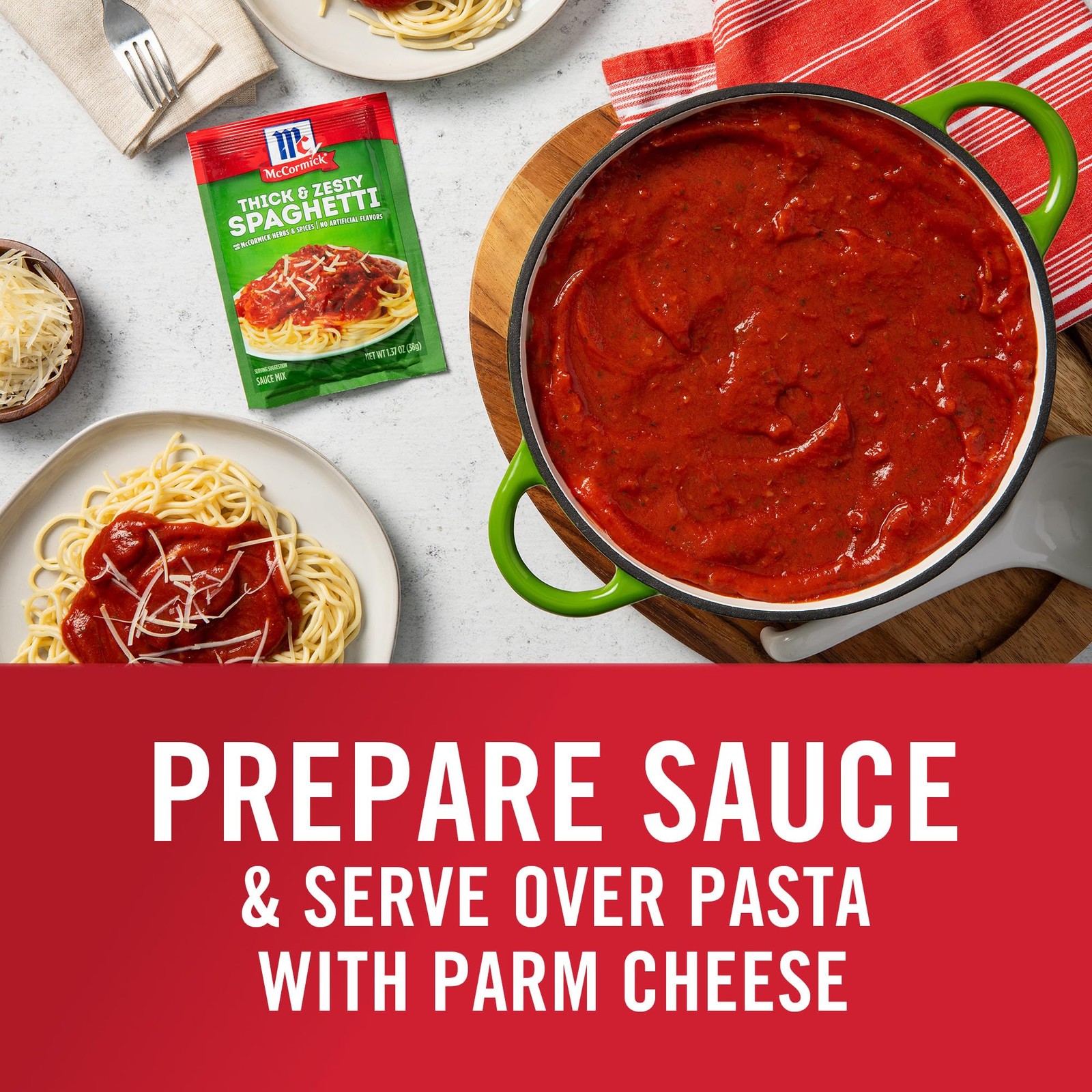 Spaghetti Sauce Seasoning Mix Thick & Zesty No Artificial Flavors Quick and Easy