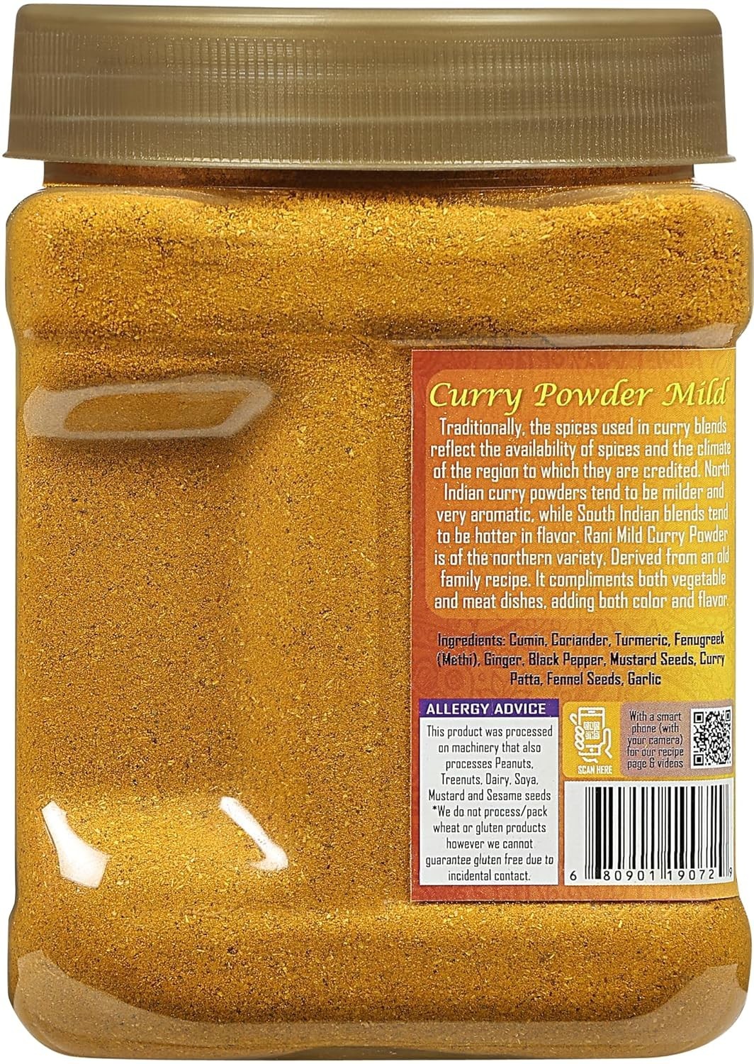 Indian Curry Powder Mild 10-Spice Gluten-Free Non-GMO Kosher 1lb