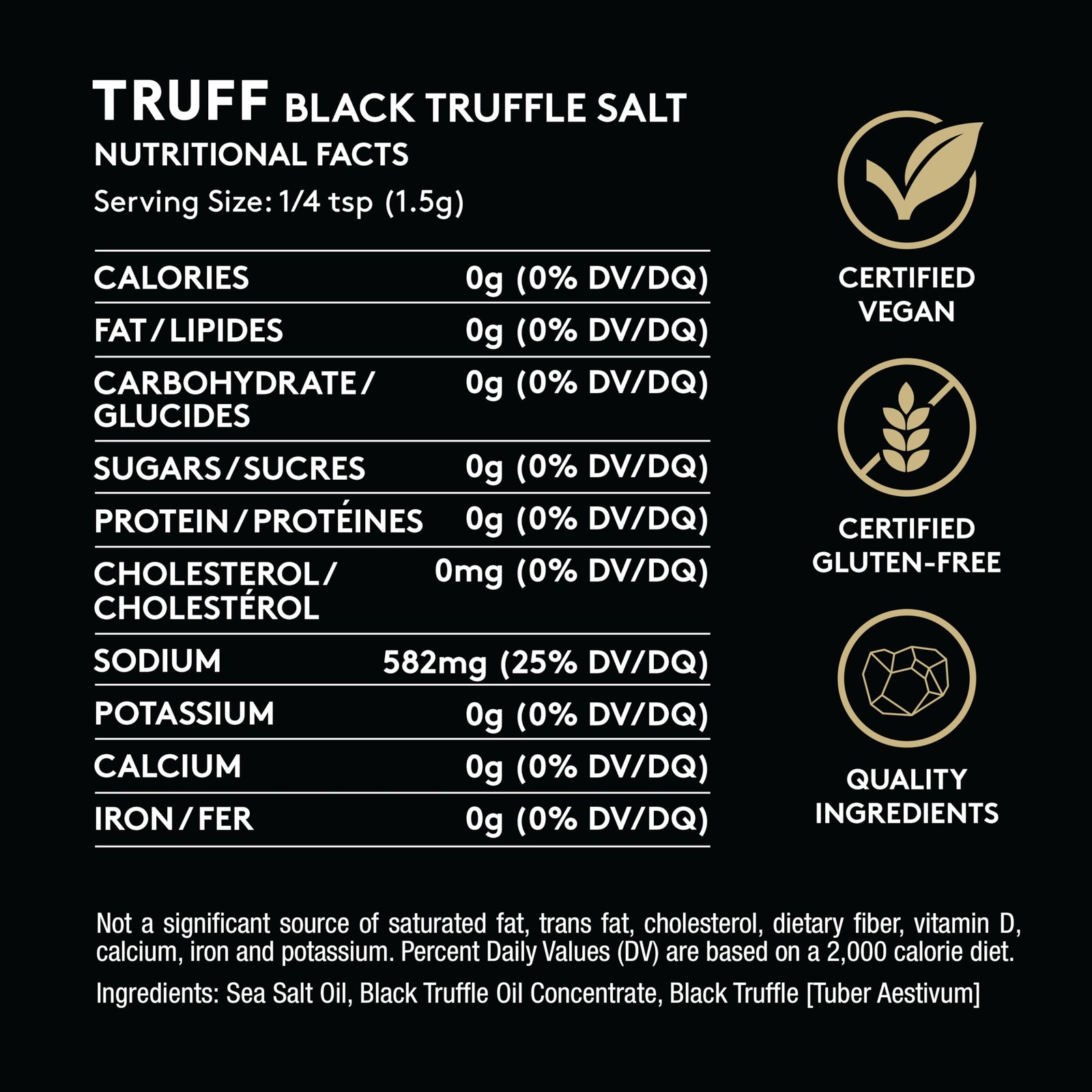Black Truffle Salt, Fine and Coarse Sea Salt, Dried Black Summer Truffles, Sp…