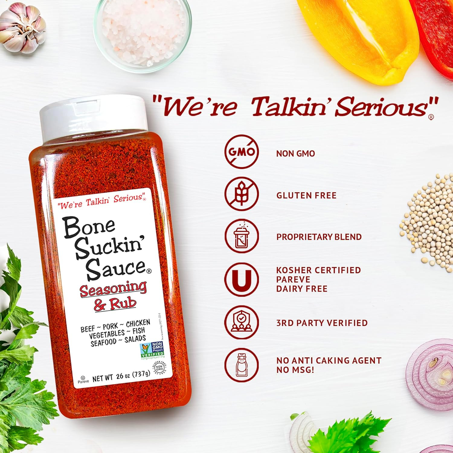 Sauce Bulk Seasoning & Rub – Brown Sugar, Garlic, Onion, Spices – Non-Gmo, Glute