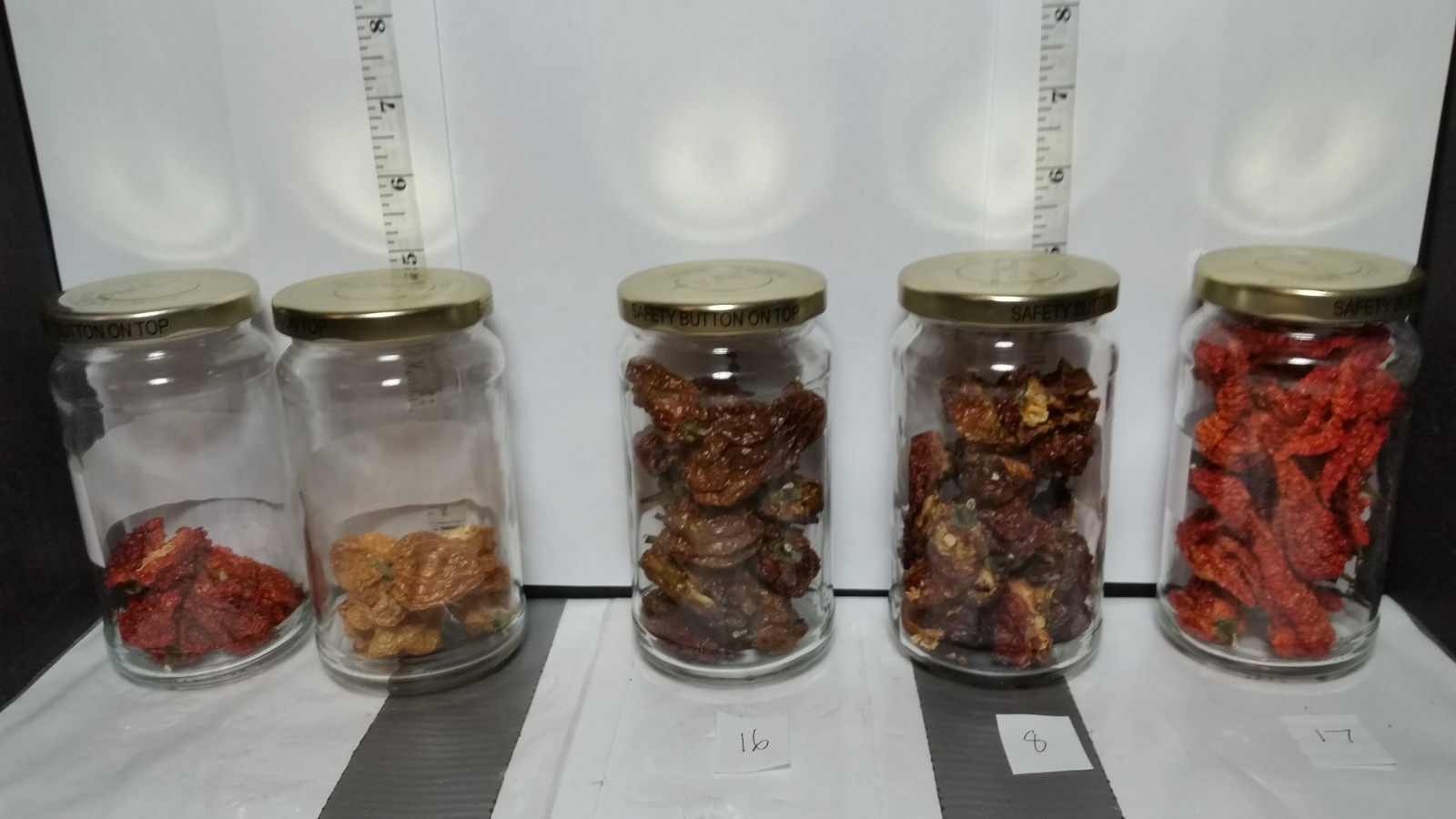 Super Hot Chili Pepper Pods ; Dried ; Organic ; Stored Cool and Dark, Sept. 2024