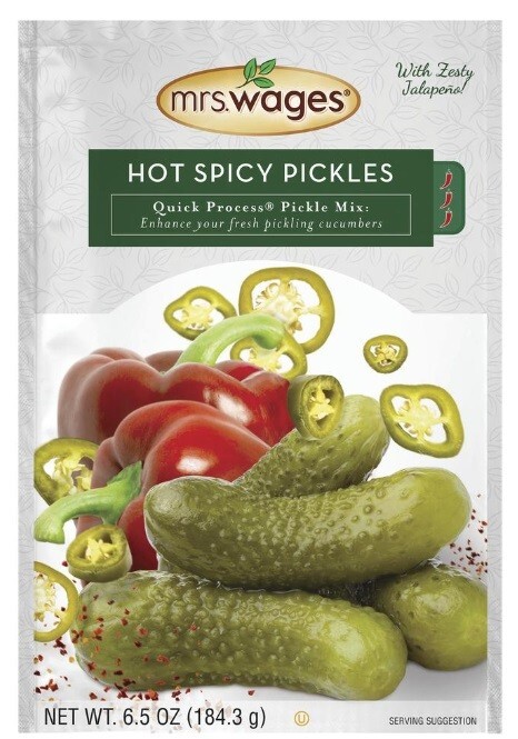 Mrs. Wages Hot Spicy Pickles Quick Process Mix, 6.5 oz (3 Packets)
