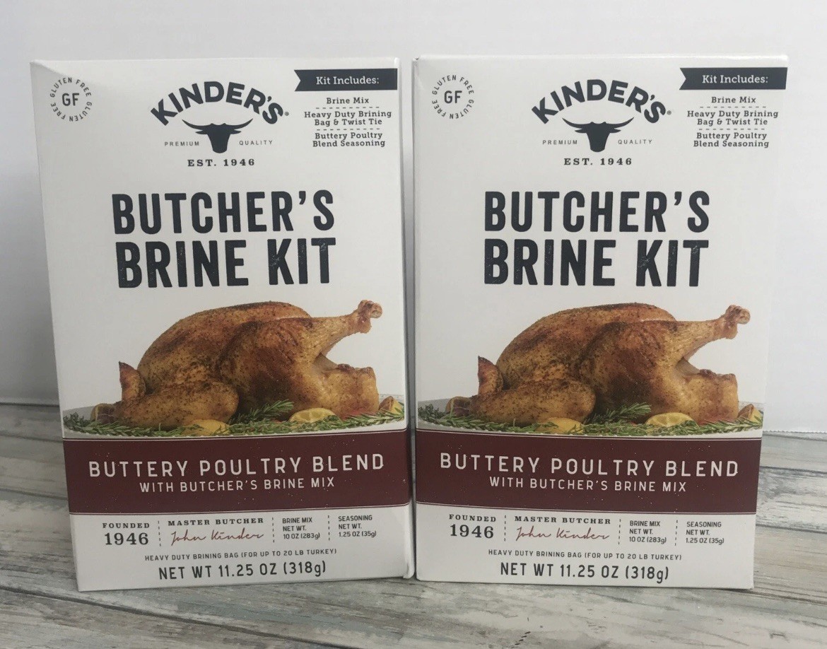 2- Boxes Kinder’s Butcher’s Turkey Brine Kit With Brine Mix & Bag – 11.25 Oz