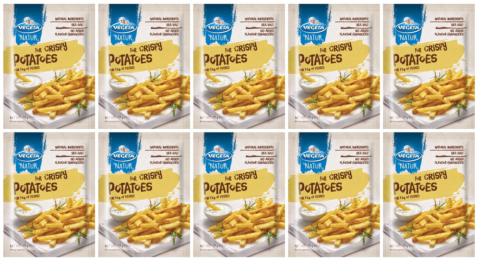 10 VEGETA NATUR For Crispy Potatoes Spice Mix Packs 20g 0.7oz