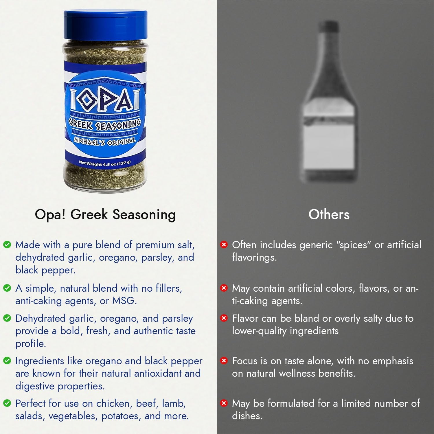 OPA Greek Seasoning – Classic Mediterranean Herb and 4.5 Ounce (Pack of 1)