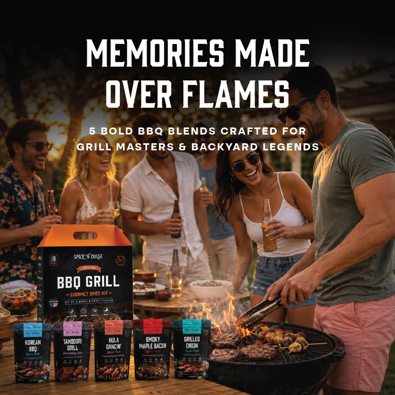 BBQ Grilling Rubs & Grill Seasonings Gift Set, 5 Gourmet Smoking Spice Rub Pa…