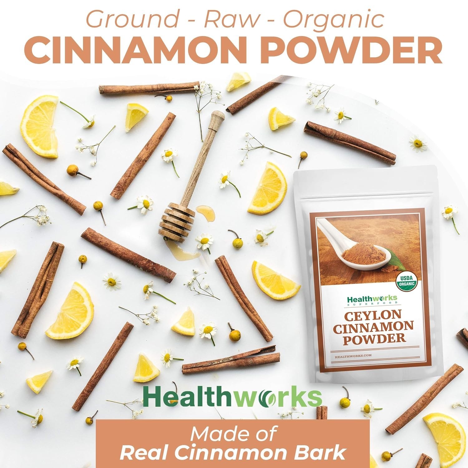Organic Ceylon Cinnamon Powder – 16oz – Keto &