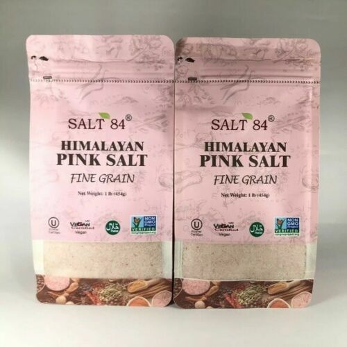 Authentic | Salt 84 | Himalayan Pink Salt Vegan Kosher Halal | 1 lb X 2