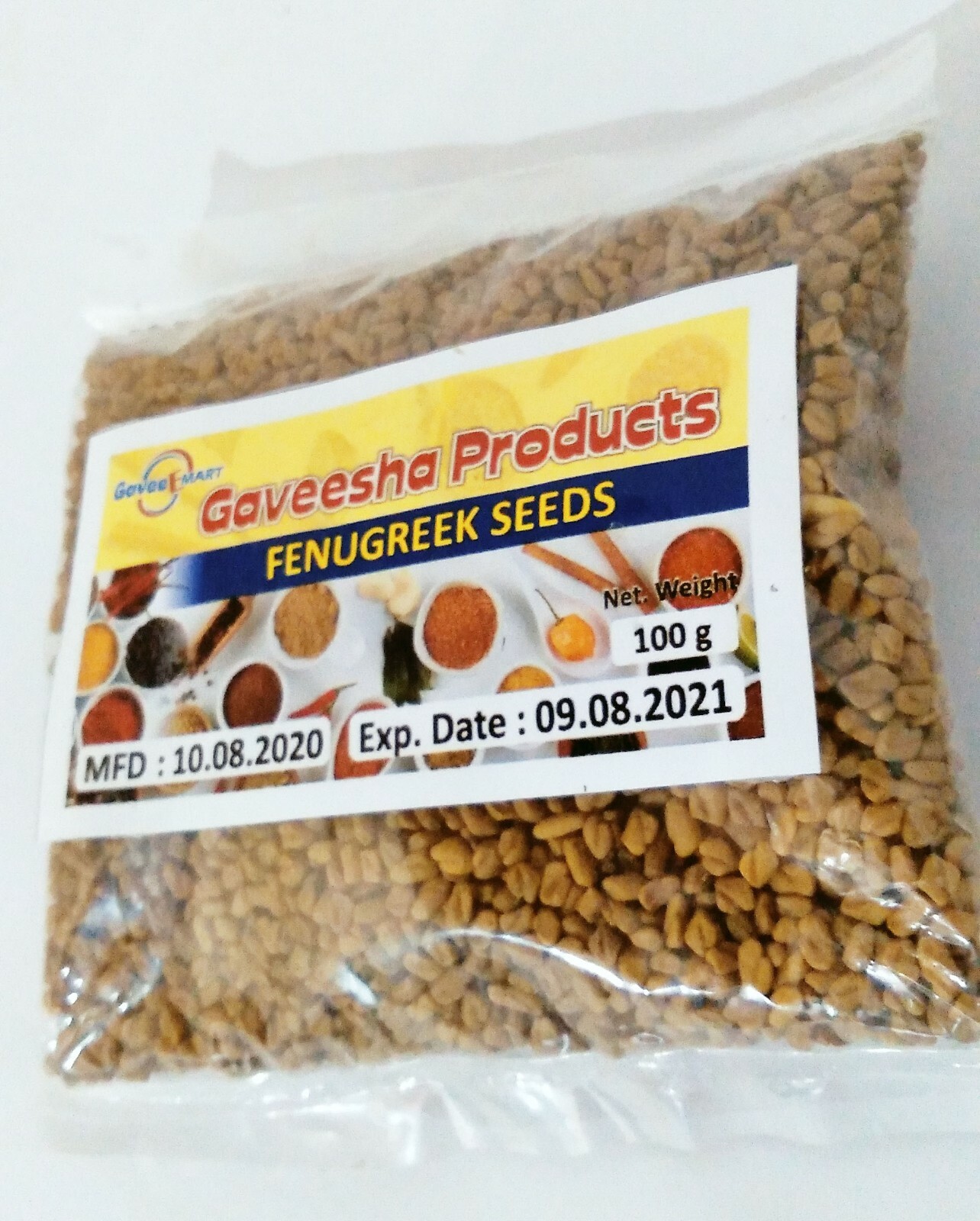 Gaveesha Product Pure Natural Spices Fenugreek Seeds 100 g Direct From Ceylon