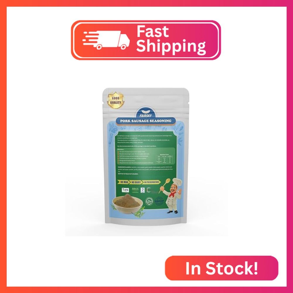 FAIRSKY Pork Sausage Seasoning Pre-Mix Blend for Home Sausage Making, Ideal Curi