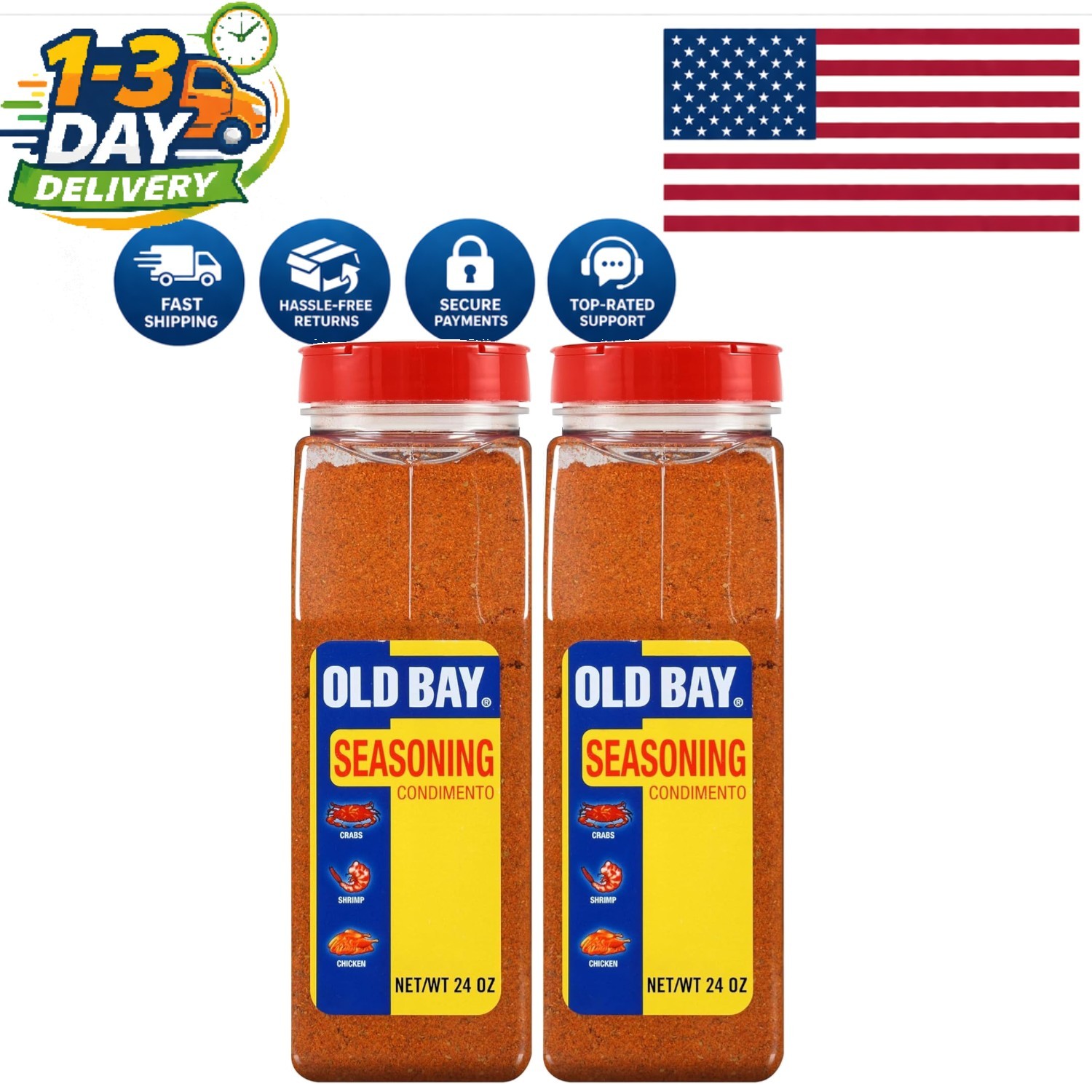 Pack of 2 All-Purpose Seafood Seasoning – 24 oz Containers with Unique Spices