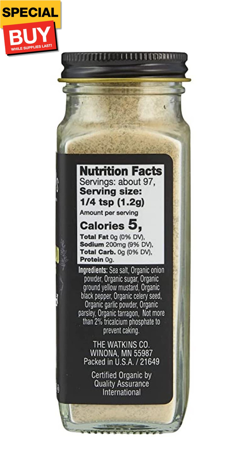 Gourmet Organic Spice Jar, Potato Salad Seasoning, Non-GMO, Kosher, 4.1 oz. Bott
