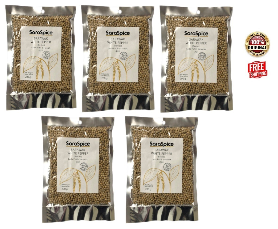 Saraspice Pure White Pepper Peppercorn Sarawak Spice/Berry 1kg – Free Shipping