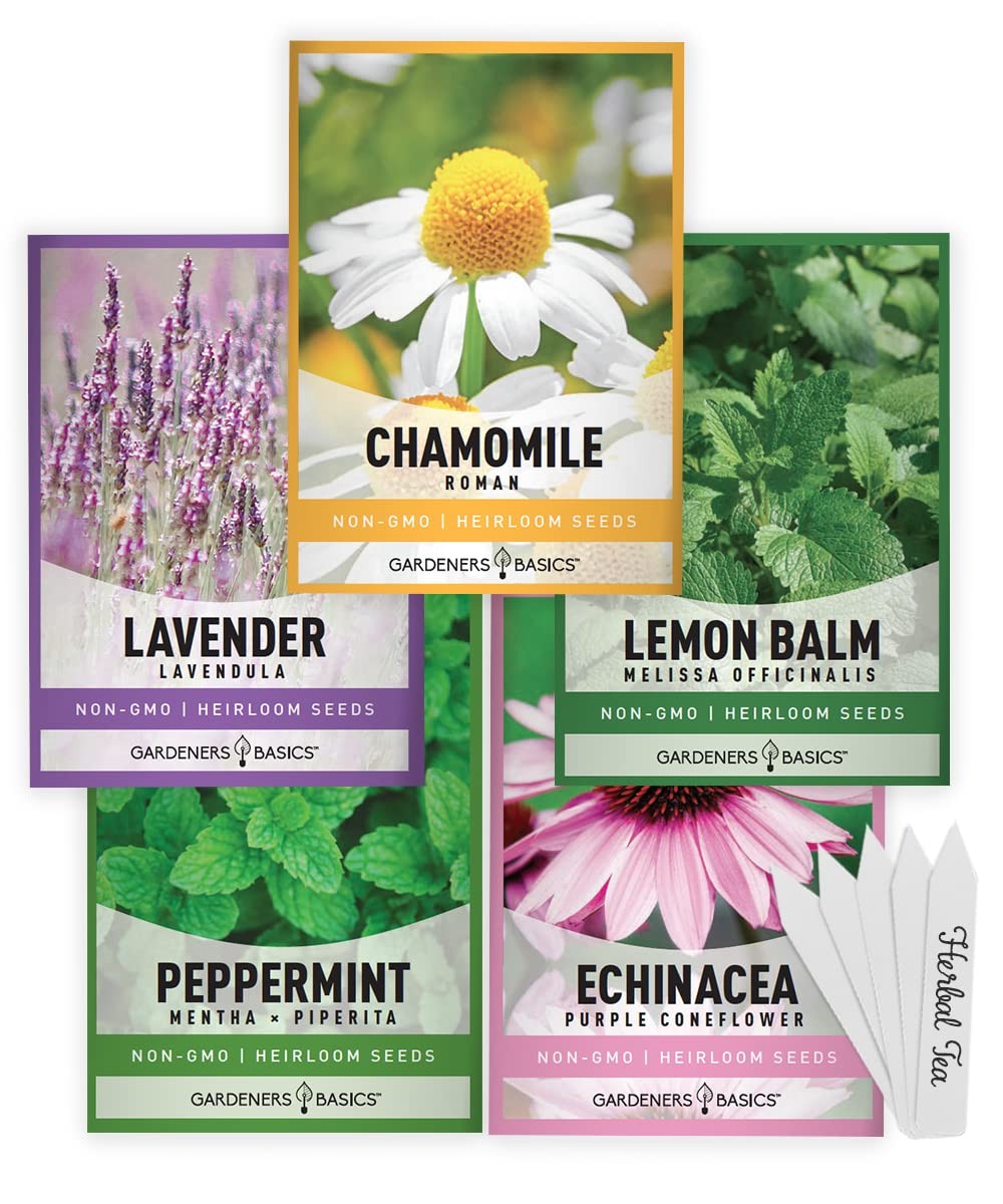 Gardeners Basics, Herbal Tea Seeds for Planting Indoors and Outdoors 5 Brown