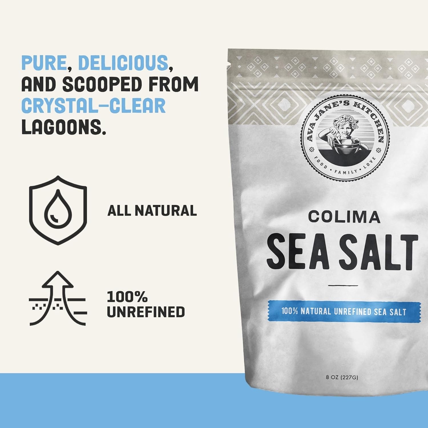 Ava Jane’s Kitchen – Colima Coarse Sea Salt – 100% Unrefined, Natural, and Hand-
