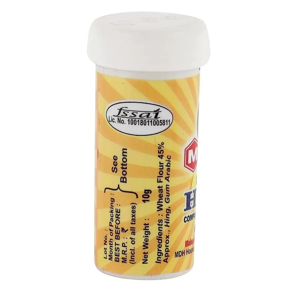 10 X MDH Asafoetida Hing Jar -Strongest Compounded Pure Hing Powder 10gm each