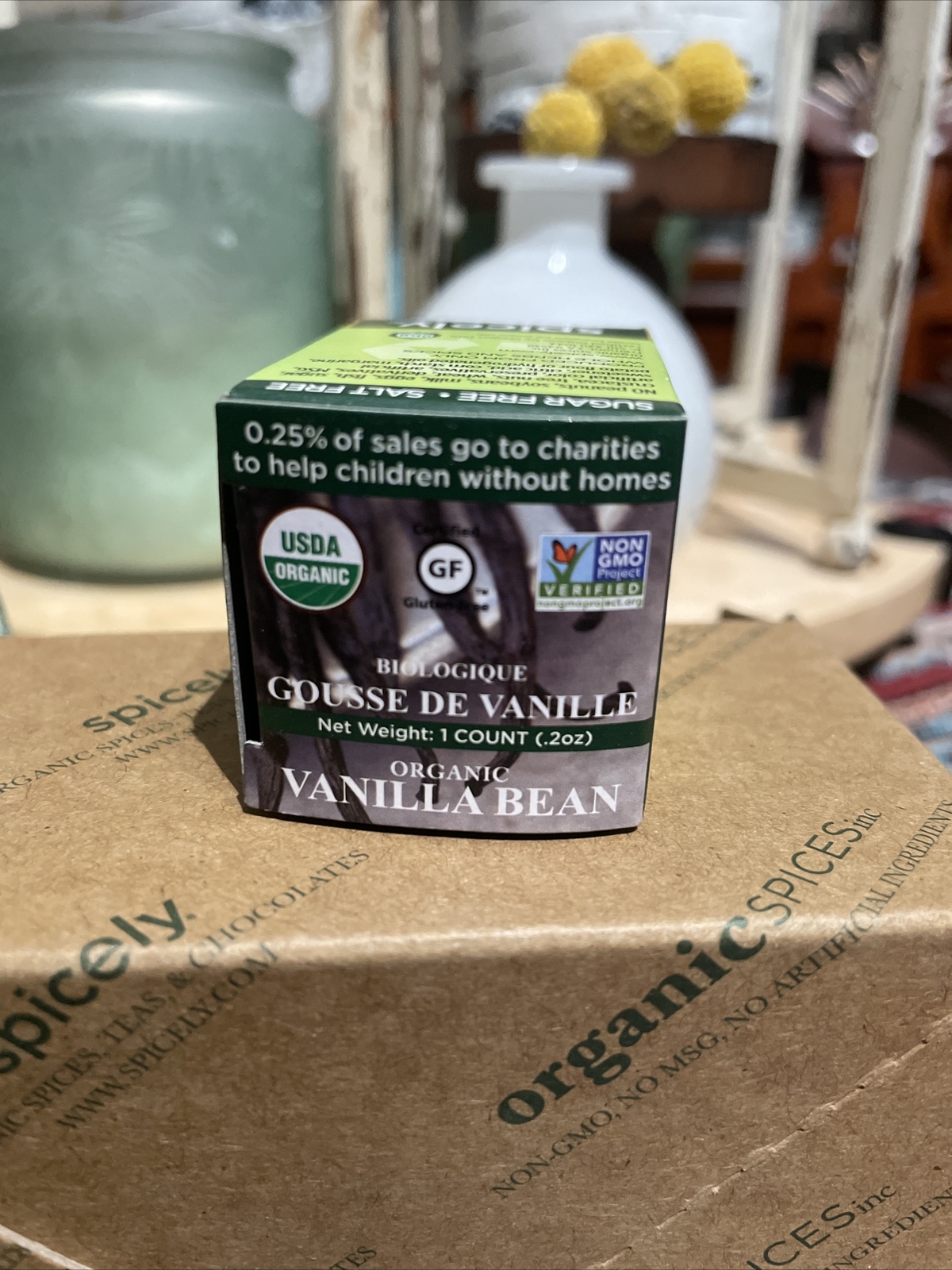 Spicely Organic Vanilla Bean GF 1 Count .2oz Vegan