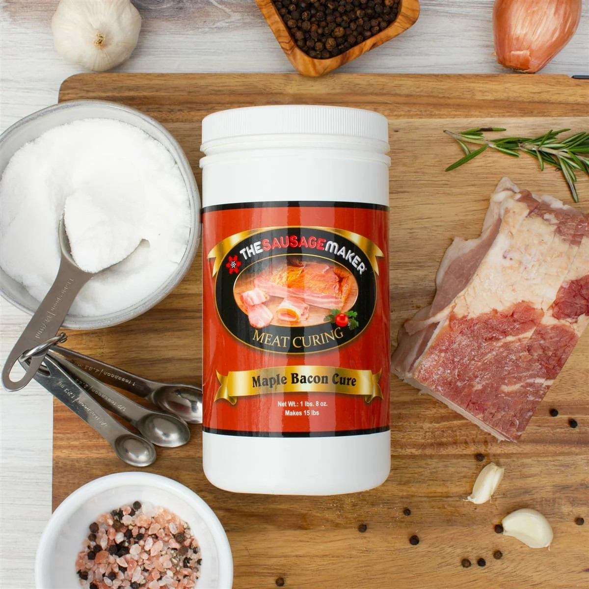 Maple Bacon Cure 1 lb 8 oz Cures 15 lbs Pork Belly – The Sausage Maker