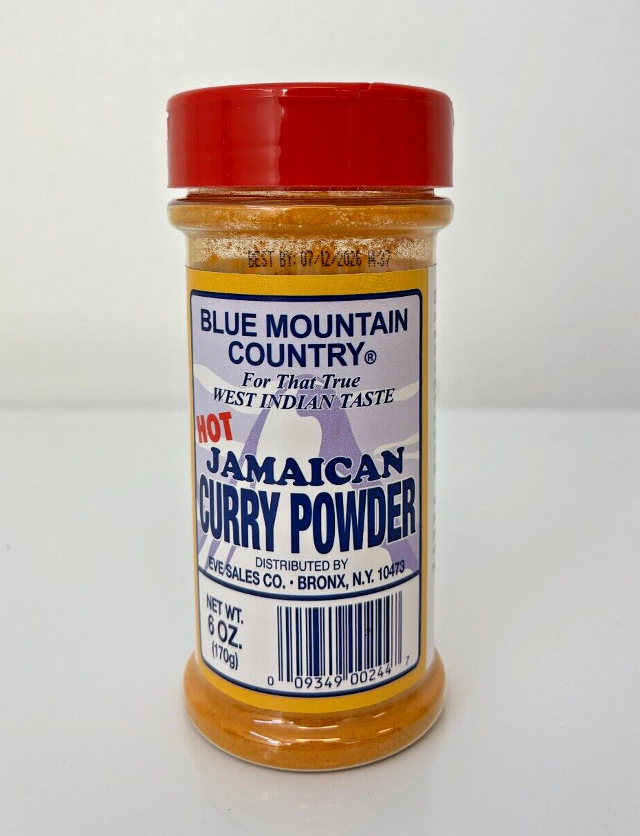 Hot Jamaican Curry Powder Net Wt 6 Oz, Blue Mountain Country