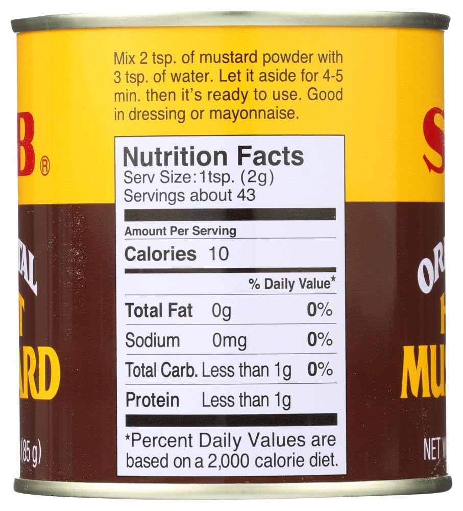 S & B Mustard Powder Oriental Hot ( pack of 3)