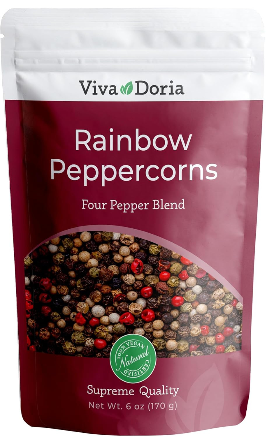 Rainbow Peppercorns – Four Peppercorn Blend, Whole Black, Green, Pink and White